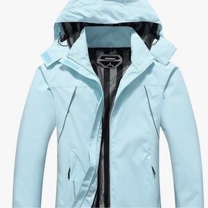 MOERDENG Women’s Waterproof Rain Jacket Outdoor Lightweight Hooded Raincoat